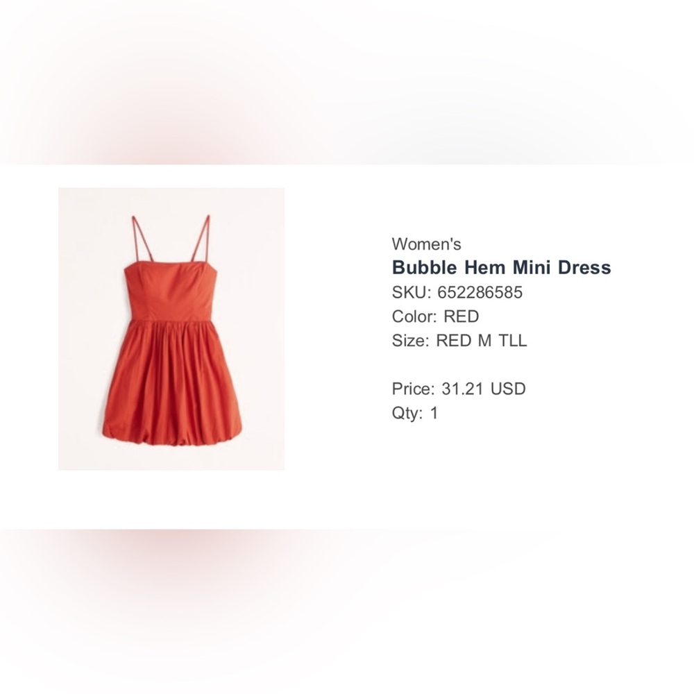 Abercrombie Red Puff Dress